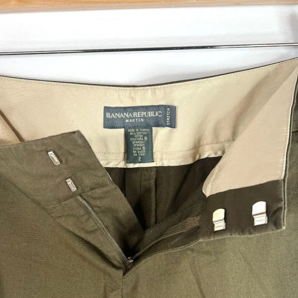 Banana Republic Martin Dark Green Trousers Size 2